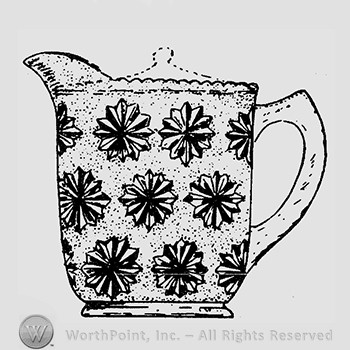 Glass pitcher pattern : Stippled Star, Variant.