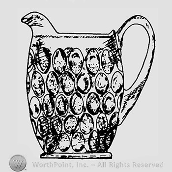 Glass pitcher pattern : Barrelled Thumbprint.