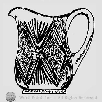 Glass pitcher pattern : Grated Diamond and Sunburst.