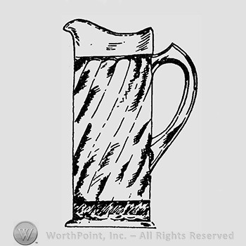 Glass pitcher pattern : Narrow Swirl.