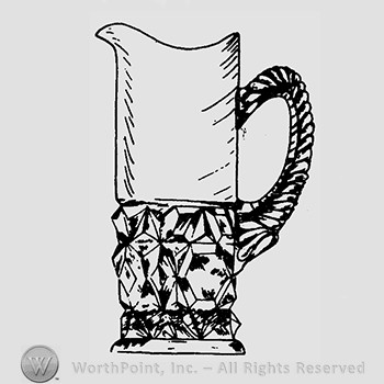 Glass pitcher pattern : Coarse-Cut and Block.