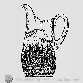 Glass pitcher pattern : Spearheads.