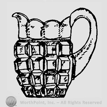 Glass pitcher pattern : Waffle, Variant.