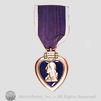 Military decoration : Purple Heart.