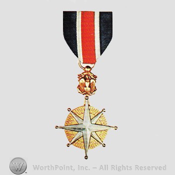 Military decoration : Merchant Marine Distinguished Service Medal.
