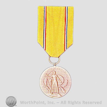 Military decoration : American Defense Service Medal.