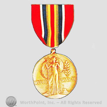 Military decoration : Merchant Marine Victory Medal.