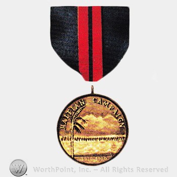 Military decoration : Haitian Campaign Medal.