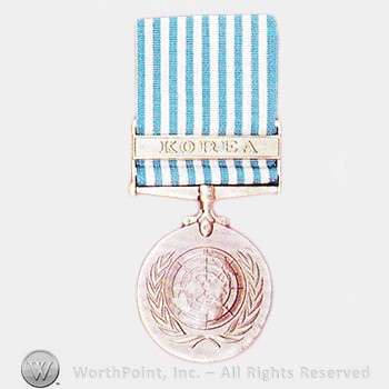 Military decoration : United Nations Service Ribbon.