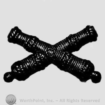 Insignia consisted of two crossed cannons.