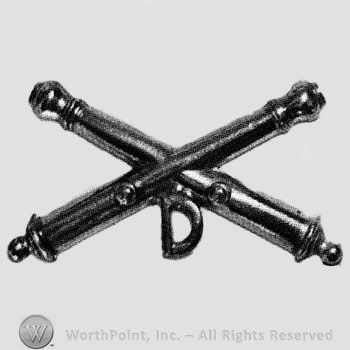 Insignia consisted of crossed cannons and letter D below.
