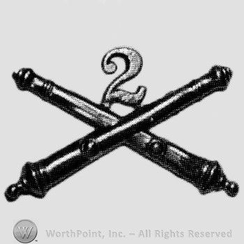 Insignia consisted of crossed cannons and number 2 above.