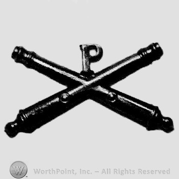Insignia consisted of crossed cannon and letter P above.