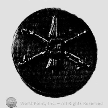 Insignia consisted of crossed cannon with a missile and number 3 at the intersection; all on a plate.