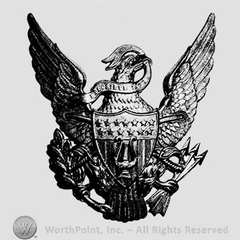 Insignia consisted of an eagle with shield and arrows; lyre on the shield.