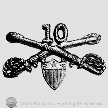 Insignia consisted of crossed sabres, number 10 above and a shield below.