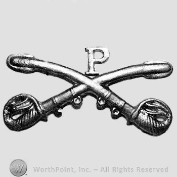 Insignia consisted of crossed sabres and letter P above.