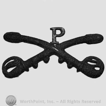 Insignia consisted of crossed sabres and letter P above.