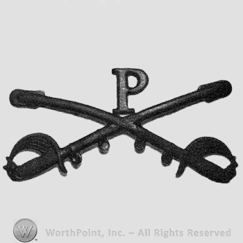 Insignia consisted of crossed sabres and letter P above.