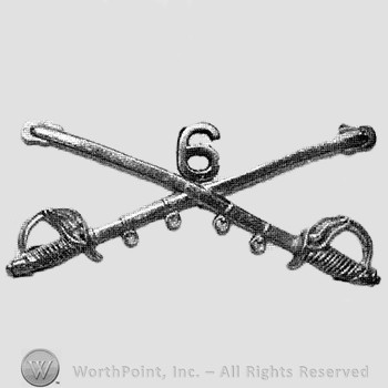 Insignia consisted of crossed sabres and number 6 above.