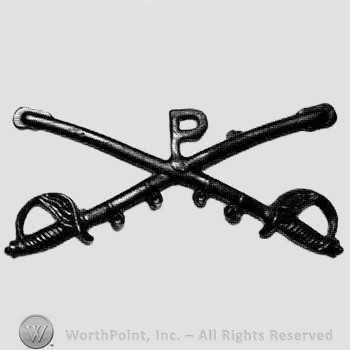 Insignia consisted of crossed sabres and letter P above.