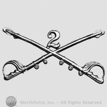 Insignia consisted of crossed sabres and number 2 above.