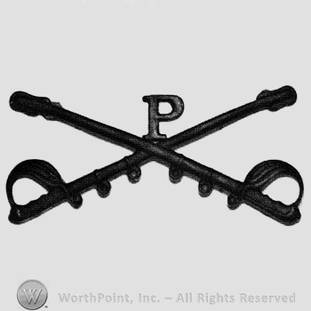 Insignia consisted of crossed sabres and letter P above.