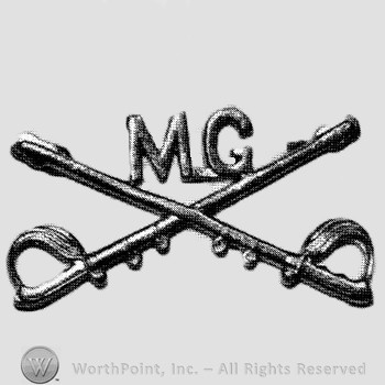 Insignia consisted of crossed sabres and letters MG at the intersection.