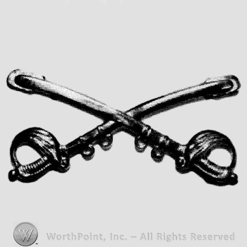 Insignia consisted of crossed sabres.