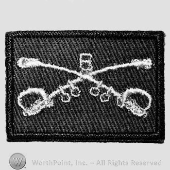 Insignia consisted of crossed sabres.