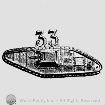 Insignia consisted of a shape like a tank and number 33 above.
