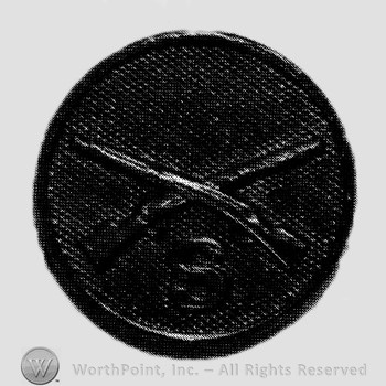 Insignia consisted of crossed rifles and letter S below on a disc.