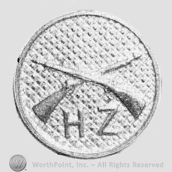 Insignia consisted of crossed rifles and letters HZ below, all on a disc.