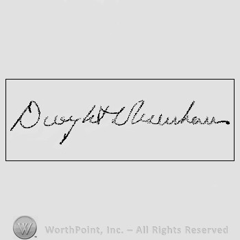 Autograph/Signature : Dwight Eisenhower.