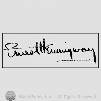 Autograph/Signature : Hemingway Ernest.
