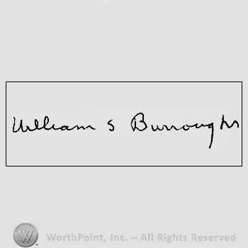 Autograph/Signature : William S. Burroughs.