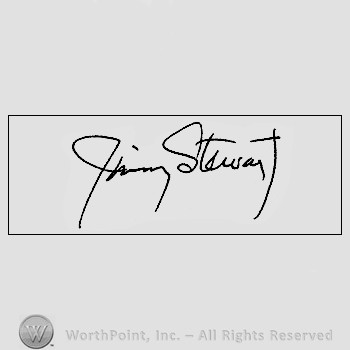 Autograph/Signature : Jimmy Stewart.