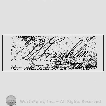 Autograph/Signature : Benjamin Franklin.
