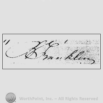 Autograph/Signature : Benjamin Franklin.