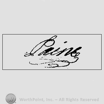 Autograph/Signature : Robert Treat Paine.