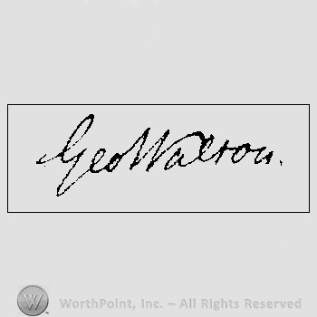 Autograph/Signature : George Walton.