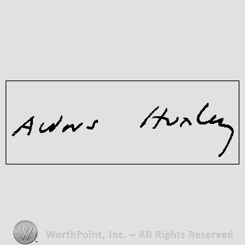 Autograph/Signature : Aldous Huxley.