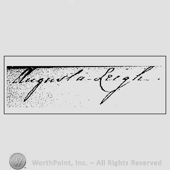 Autograph/Signature : Augusta Mary Byron Leigh.