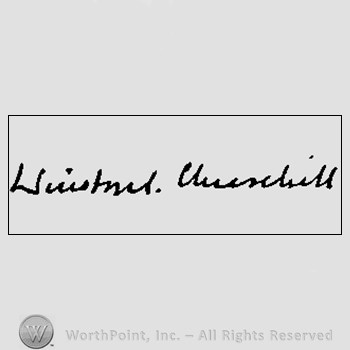 Autograph/Signature : Winston Churchill.