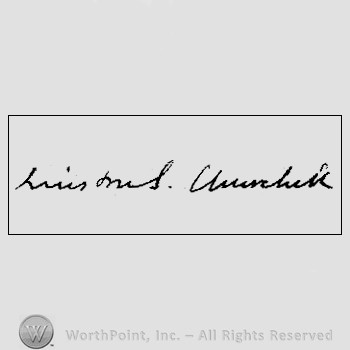 Autograph/Signature : Winston Churchill.