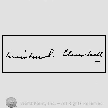 Autograph/Signature : Winston Churchill.