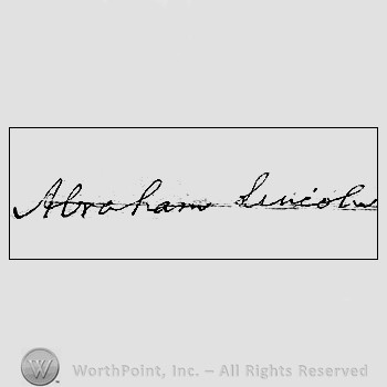Autograph/Signature : Abraham Lincoln.