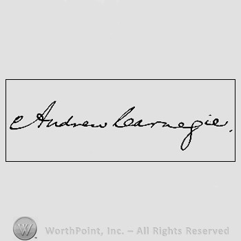 Autograph/Signature : Andrew Carnegie.