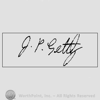 Autograph/Signature : Jean Paul Getty.