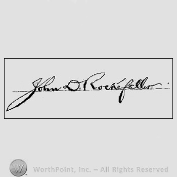 Autograph/Signature : John D. Rockeffeller.